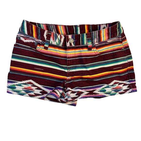 Ralph Lauren Denim Girls Size 14 Western Short Shorts Cotton Boho Multicolor - Picture 1 of 5